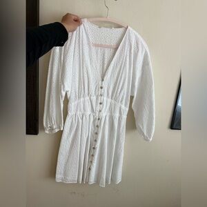 Zara White Eyelet Blouse with Floral Cutwork